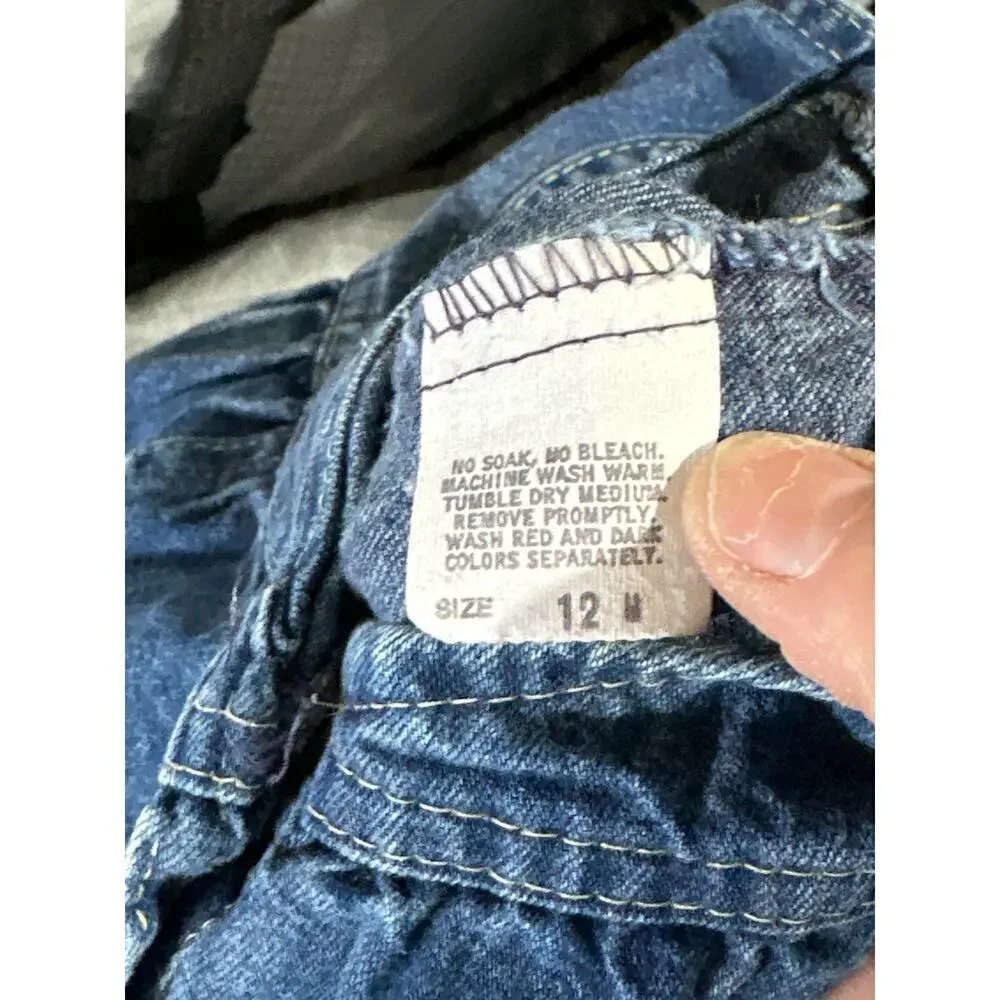 Vintage Oshkosh B'gosh Jean Bubble Denim Overall Size 12 months
